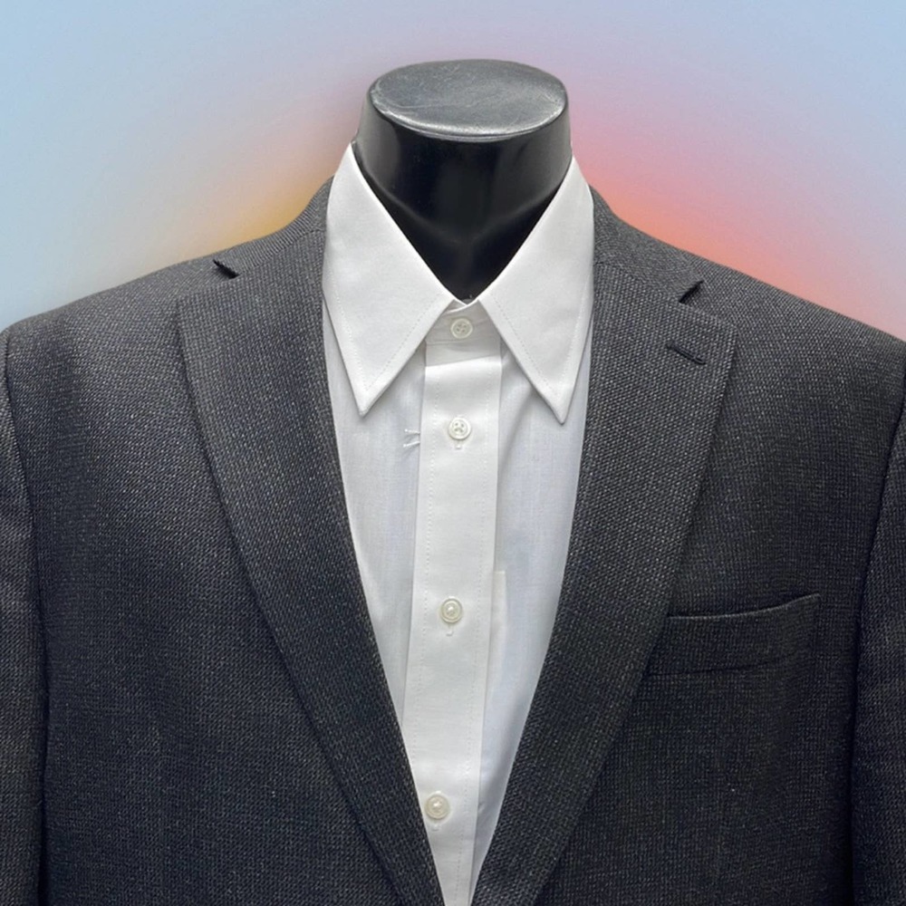 CHAPS Mens 44R Charcoal Black Sport Coat Blazer
